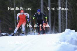 07.11.2024, Davos, Switzerland (SUI): Gion Stalder (SUI), Jeremy Finello (SUI), (l-r) - Biathlon training, snowfarming track, Davos (SUI). www.nordicfocus.com. © Manzoni/NordicFocus. Every downloaded picture is fee-liable.