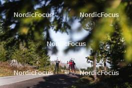 21.10.2024, Lavaze, Italy (ITA): Maren Hjelmeset Kirkeeide (NOR), Ida Lien (NOR), Juni Arnekleiv (NOR) - Biathlon summer training, Lavaze (ITA). www.nordicfocus.com. © Vanzetta/NordicFocus. Every downloaded picture is fee-liable.