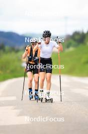 11.06.2024, Premanon, France (FRA): Jeanne Richard (FRA), Oceane Michelon (FRA), (l-r) - Biathlon summer training, Premanon (FRA). www.nordicfocus.com. © Manzoni/NordicFocus. Every downloaded picture is fee-liable.