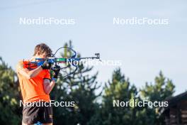 02.09.2024, Font-Romeu, France (FRA): Anton Ivarsson (SWE) - Biathlon summer training, Font-Romeu (FRA). www.nordicfocus.com. © Authamayou/NordicFocus. Every downloaded picture is fee-liable.