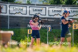 31.07.2024, Lavaze, Italy (ITA): Anna Juppe (AUT), Anna Gandler (AUT), (l-r)  - Biathlon summer training, Lavaze (ITA). www.nordicfocus.com. © Barbieri/NordicFocus. Every downloaded picture is fee-liable.