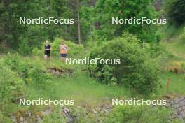 11.06.2024, Premanon, France (FRA): Sophie Chauveau (FRA), Julia Simon (FRA), (l-r) - Biathlon summer training, Premanon (FRA). www.nordicfocus.com. © Manzoni/NordicFocus. Every downloaded picture is fee-liable.