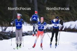 06.11.2024, Davos, Switzerland (SUI): Niklas Hartweg (SUI), Nicola Wigger (SUI), Sandro Bovisi (SUI), (l-r) - Biathlon training, snowfarming track, Davos (SUI). www.nordicfocus.com. © Manzoni/NordicFocus. Every downloaded picture is fee-liable.