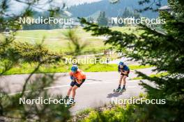 06.06.2024, Lavaze, Italy (ITA): Viktor Brandt (SWE), Jesper Nelin (SWE), (l-r)  - Biathlon summer training, Lavaze (ITA). www.nordicfocus.com. © Barbieri/NordicFocus. Every downloaded picture is fee-liable.