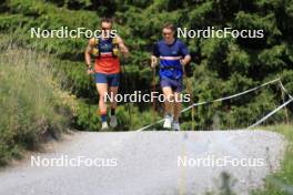 15.07.2024, Lenzerheide, Switzerland (SUI): Vincent Bonacci (USA), Vaclav Cervenka (USA), (l-r) - Biathlon summer training, Lenzerheide (SUI). www.nordicfocus.com. © Manzoni/NordicFocus. Every downloaded picture is fee-liable.