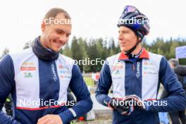 15.09.2024, Lenzerheide, Switzerland (SUI): Emilien Jacquelin (FRA), Quentin Fillon Maillet (FRA), (l-r) - Sommer Nordic Event 2024, Sommer Biathlon Cup, Lenzerheide (SUI). www.nordicfocus.com. © Manzoni/NordicFocus. Every downloaded picture is fee-liable.