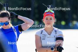 20.05.2024, Lenzerheide, Switzerland (SUI): Aita Gasparin (SUI), Lea Meier (SUI), (l-r) - Biathlon summer training, Lenzerheide (SUI). www.nordicfocus.com. © Manzoni/NordicFocus. Every downloaded picture is fee-liable.