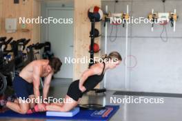 18.07.2024, Lenzerheide, Switzerland (SUI): Bjorn Westervelt (USA), Grace Castonguay (USA), (l-r) - Biathlon summer training, Lenzerheide (SUI). www.nordicfocus.com. © Manzoni/NordicFocus. Every downloaded picture is fee-liable.