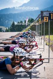 06.08.2024, Lavaze, Italy (ITA): Anna Gandler (AUT), Tamara Steiner (AUT), Lea Rothschopf (AUT), Lara Wagner (AUT), Dunja Zdouc (AUT), Lisa Osl (AUT), Anna Andexer (AUT), (l-r)  - Biathlon summer training, Lavaze (ITA). www.nordicfocus.com. © Barbieri/NordicFocus. Every downloaded picture is fee-liable.