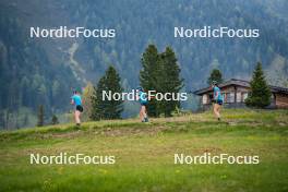 06.06.2024, Lavaze, Italy (ITA): Anna-Karin Heijdenberg (SWE), Sara Andersson (SWE), Ella Hallvarsson (SWE), (l-r)  - Biathlon summer training, Lavaze (ITA). www.nordicfocus.com. © Barbieri/NordicFocus. Every downloaded picture is fee-liable.