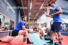 23.07.2024, Premanon, France (FRA): Antonin Guigonnat (FRA), Louis Deschamps (FRA), (l-r) - Biathlon summer training, Premanon (FRA). www.nordicfocus.com. © Manzoni/NordicFocus. Every downloaded picture is fee-liable.