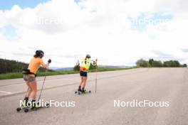 11.06.2024, Premanon, France (FRA): Lou Jeanmonnot (FRA), Justine Braisaz-Bouchet (FRA), (l-r) - Biathlon summer training, Premanon (FRA). www.nordicfocus.com. © Manzoni/NordicFocus. Every downloaded picture is fee-liable.