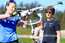 20.05.2024, Lenzerheide, Switzerland (SUI): Aita Gasparin (SUI), Sandra Flunger (AUT) coach Team Switzerland, (l-r) - Biathlon summer training, Lenzerheide (SUI). www.nordicfocus.com. © Manzoni/NordicFocus. Every downloaded picture is fee-liable.