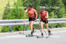 27.06.2024, Juf, Switzerland (SUI): Aita Gasparin (SUI), Elisa Gasparin (SUI), (l-r) - Biathlon summer training, Juf (SUI). www.nordicfocus.com. © Manzoni/NordicFocus. Every downloaded picture is fee-liable.