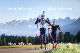 22.10.2024, Lavaze, Italy (ITA): Tarjei Boe (NOR), Endre Stroemsheim (NOR), (l-r)  - Biathlon summer training, Lavaze (ITA). www.nordicfocus.com. © Vanzetta/NordicFocus. Every downloaded picture is fee-liable.