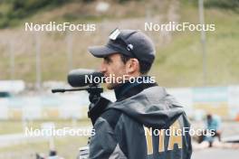 19.05.2024, Forni Avoltri, Italy (ITA): Mirco Romanin (ITA), coach Team Italy - Biathlon summer training, Forni Avoltri (ITA). www.nordicfocus.com. © Del Fabbro/NordicFocus. Every downloaded picture is fee-liable.