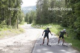 18.06.2024, Correncon-en-Vercors, France (FRA): Emilien Claude (FRA), Fabien Claude (FRA), (l-r) - Biathlon summer training, Correncon-en-Vercors (FRA). www.nordicfocus.com. © Joly/NordicFocus. Every downloaded picture is fee-liable.