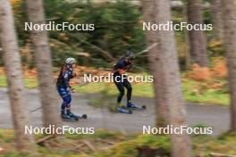 11.10.2024, Ramsau am Dachstein, Austria (AUT): Jeanne Richard (FRA), Julia Simon (FRA), (l-r) - Biathlon summer training, Dachsteinglacier, Ramsau am Dachstein (AUT). www.nordicfocus.com. © Manzoni/NordicFocus. Every downloaded picture is fee-liable.