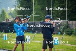 17.07.2024, Martell, Italy (ITA): Alexander Inderst (ITA), Jonne Kahkonen (FIN), (l-r)  - Biathlon summer training, Martell (ITA). www.nordicfocus.com. © Barbieri/NordicFocus. Every downloaded picture is fee-liable.