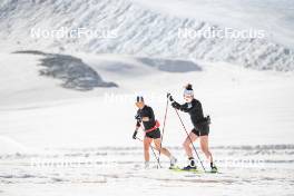 19.06.2024, Tignes, France (FRA): Julia Simon (FRA), Camille Coupe (FRA), (l-r) - Biathlon summer training, Tignes (FRA). www.nordicfocus.com. © Authamayou/NordicFocus. Every downloaded picture is fee-liable.