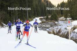 06.11.2024, Davos, Switzerland (SUI): Dajan Danuser (SUI), Gion Stalder (SUI), Lisa Theresa Hauser (AUT), Aita Gasparin (SUI), (l-r) - Biathlon training, snowfarming track, Davos (SUI). www.nordicfocus.com. © Manzoni/NordicFocus. Every downloaded picture is fee-liable.