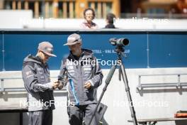 26.08.2024, Martell, Italy (ITA): Andrea Zattoni (ITA), coach Team Italy, Fabio Cianciana (ITA), (l-r) - Biathlon summer training, Martell (ITA). www.nordicfocus.com. © Vanzetta/NordicFocus. Every downloaded picture is fee-liable.