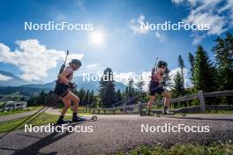 06.08.2024, Lavaze, Italy (ITA): Lea Rothschopf (AUT), Lara Wagner (AUT), (l-r)  - Biathlon summer training, Lavaze (ITA). www.nordicfocus.com. © Barbieri/NordicFocus. Every downloaded picture is fee-liable.