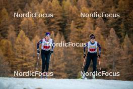 07.11.2024, Bessans, France (FRA): Paula Botet (FRA), Fany Bertrand (FRA), (l-r) - Biathlon summer training, Bessans (FRA). www.nordicfocus.com. © Authamayou/NordicFocus. Every downloaded picture is fee-liable.