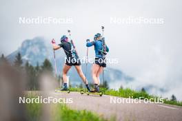 15.06.2024, Lavaze, Italy (ITA): Elvira Oeberg (SWE), Anna-Karin Heijdenberg (SWE), (l-r)  - Biathlon summer training, Lavaze (ITA). www.nordicfocus.com. © Barbieri/NordicFocus. Every downloaded picture is fee-liable.