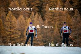 07.11.2024, Bessans, France (FRA): Paula Botet (FRA), Fany Bertrand (FRA), (l-r) - Biathlon summer training, Bessans (FRA). www.nordicfocus.com. © Authamayou/NordicFocus. Every downloaded picture is fee-liable.