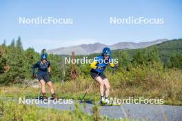 05.09.2024, Font-Romeu, France (FRA): Ella Halvarsson (SWE), Linn Persson (SWE), (l-r) - Biathlon summer training, Font-Romeu (FRA). www.nordicfocus.com. © Authamayou/NordicFocus. Every downloaded picture is fee-liable.