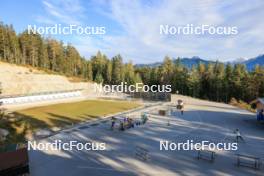 12.10.2024, Ramsau am Dachstein, Austria (AUT): Event Feature: Overview over the shooting range in Ramsau - Biathlon summer training, Ramsau am Dachstein (AUT). www.nordicfocus.com. © Manzoni/NordicFocus. Every downloaded picture is fee-liable.