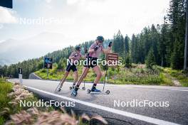 06.08.2024, Lavaze, Italy (ITA): Lara Wagner (AUT), Lea Rothschopf (AUT), (l-r)  - Biathlon summer training, Lavaze (ITA). www.nordicfocus.com. © Barbieri/NordicFocus. Every downloaded picture is fee-liable.