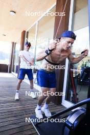 18.07.2024, Lenzerheide, Switzerland (SUI): Armin Auchentaller (ITA), Coach Team USA, Vaclav Cervenka (USA), (l-r) - Biathlon summer training, Lenzerheide (SUI). www.nordicfocus.com. © Manzoni/NordicFocus. Every downloaded picture is fee-liable.