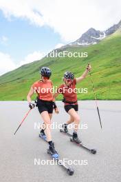 27.06.2024, Juf, Switzerland (SUI): Aita Gasparin (SUI), Elisa Gasparin (SUI), (l-r) - Biathlon summer training, Juf (SUI). www.nordicfocus.com. © Manzoni/NordicFocus. Every downloaded picture is fee-liable.