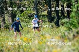 05.09.2024, Font-Romeu, France (FRA): Ella Halvarsson (SWE), Sara Andersson (SWE), (l-r) - Biathlon summer training, Font-Romeu (FRA). www.nordicfocus.com. © Authamayou/NordicFocus. Every downloaded picture is fee-liable.