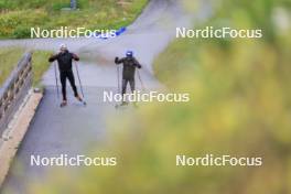 03.07.2024, Premanon, France (FRA): Fabien Claude (FRA), Oscar Lombardot (FRA), (l-r) - Biathlon summer training, Premanon (FRA). www.nordicfocus.com. © Manzoni/NordicFocus. Every downloaded picture is fee-liable.