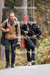 13.10.2024, Ramsau am Dachstein, Austria (AUT): Martin Janousek (CZE), Service Technician Team Switzerland, Daniel Hackhofer (ITA), coach Team Switzerland, (l-r) - Biathlon summer training, Ramsau am Dachstein (AUT). www.nordicfocus.com. © Manzoni/NordicFocus. Every downloaded picture is fee-liable.