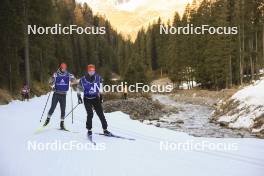 06.11.2024, Davos, Switzerland (SUI): Niklas Hartweg (SUI), Sebastian Stalder (SUI), (l-r) - Biathlon training, snowfarming track, Davos (SUI). www.nordicfocus.com. © Manzoni/NordicFocus. Every downloaded picture is fee-liable.