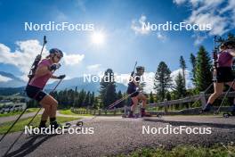 06.08.2024, Lavaze, Italy (ITA): Anna Gandler (AUT), Tamara Steiner (AUT), (l-r)  - Biathlon summer training, Lavaze (ITA). www.nordicfocus.com. © Barbieri/NordicFocus. Every downloaded picture is fee-liable.