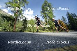 27.08.2024, Martell, Italy (ITA): Lukas Hofer (ITA), Didier Bionaz (ITA), (l-r) - Biathlon summer training, Martell (ITA). www.nordicfocus.com. © Vanzetta/NordicFocus. Every downloaded picture is fee-liable.