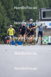 27.08.2024, Martell, Italy (ITA): Elia Zeni (ITA), Dorothea Wierer (ITA), Tommaso Giacomel (ITA), Didier Bionaz (ITA), (l-r) - Biathlon summer training, Martell (ITA). www.nordicfocus.com. © Vanzetta/NordicFocus. Every downloaded picture is fee-liable.