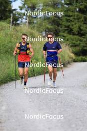 15.07.2024, Lenzerheide, Switzerland (SUI): Vincent Bonacci (USA), Vaclav Cervenka (USA), (l-r) - Biathlon summer training, Lenzerheide (SUI). www.nordicfocus.com. © Manzoni/NordicFocus. Every downloaded picture is fee-liable.