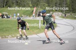 18.06.2024, Correncon-en-Vercors, France (FRA): Remi Broutier (FRA), Theo Guiraud Poillot (FRA), (l-r) - Biathlon summer training, Correncon-en-Vercors (FRA). www.nordicfocus.com. © Joly/NordicFocus. Every downloaded picture is fee-liable.