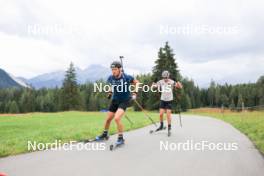 05.09.2024, Lenzerheide, Switzerland (SUI): Vetle Sjaastad Christiansen (NOR), Tarjei Boe (NOR), (l-r) - Biathlon summer training, Lenzerheide (SUI). www.nordicfocus.com. © Manzoni/NordicFocus. Every downloaded picture is fee-liable.