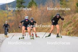 13.10.2024, Ramsau am Dachstein, Austria (AUT): Lena Haecki-Gross (SUI), Lea Meier (SUI), Lisa Theresa Hauser (AUT), (l-r) - Biathlon summer training, Ramsau am Dachstein (AUT). www.nordicfocus.com. © Manzoni/NordicFocus. Every downloaded picture is fee-liable.