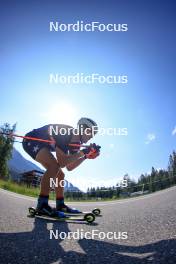 18.07.2024, Lenzerheide, Switzerland (SUI): Nikolas Burkhart (USA) - Biathlon summer training, Lenzerheide (SUI). www.nordicfocus.com. © Manzoni/NordicFocus. Every downloaded picture is fee-liable.