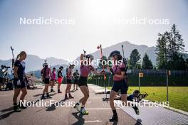 31.07.2024, Lavaze, Italy (ITA): Anna Gandler (AUT), Anna Andexer (AUT), Anna Juppe (AUT), (l-r)  - Biathlon summer training, Lavaze (ITA). www.nordicfocus.com. © Barbieri/NordicFocus. Every downloaded picture is fee-liable.