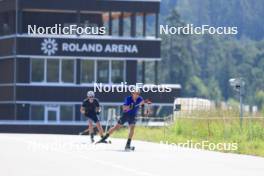 18.07.2024, Lenzerheide, Switzerland (SUI): Bjorn Westervelt (USA), Vaclav Cervenka (USA), (l-r) - Biathlon summer training, Lenzerheide (SUI). www.nordicfocus.com. © Manzoni/NordicFocus. Every downloaded picture is fee-liable.