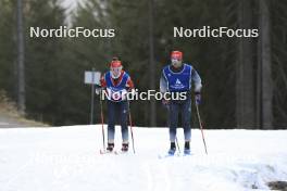 06.11.2024, Davos, Switzerland (SUI): Lydia Hiernickel (SUI), Gion Stalder (SUI), (l-r) - Biathlon training, snowfarming track, Davos (SUI). www.nordicfocus.com. © Manzoni/NordicFocus. Every downloaded picture is fee-liable.